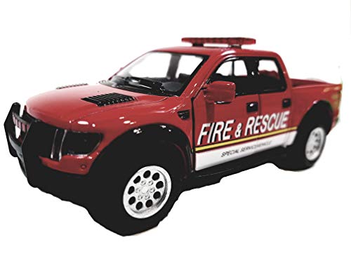 KiNSMART 2013 Ford F-150 SVT Raptor Supercrew 1:46 Die-Cast Model Truck (Rescue Fire Edition)