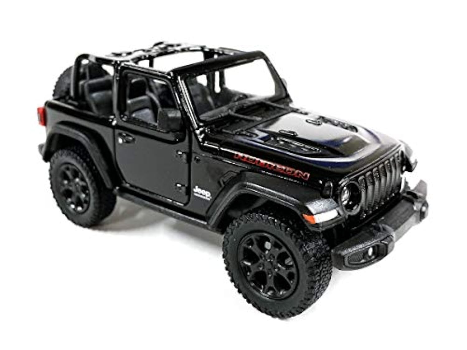 KiNSMART Jeep Wrangler Rubicon 1:34 Scale Die-Cast Model – Black Opentop