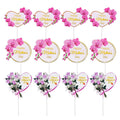 KIPETTO 24-Piece Mother's Day Cake Toppers - Floral Cupcake Picks with Happy Mother's Day Words, 3 Styles