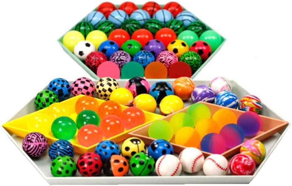 KISEER 50 Pack Mixed Color Bouncy Balls for Kids Party Favors, Prizes, and Gifts (28 mm)