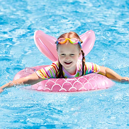 KISSHAKE Pink Mermaid Baby Float: Toddler Swim Trainer with Padded Seat & Handles for Ages 6-36 Months