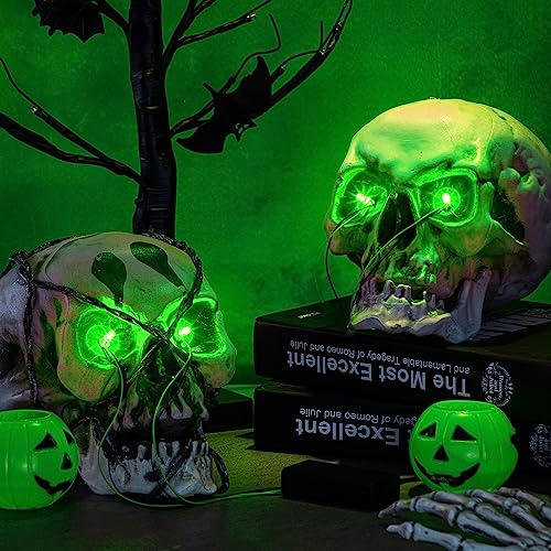 Kittmip 12-Pack Halloween LED Glowing Eyes for Masks - 6 Colors, 24-Inch Wires, Battery Operated