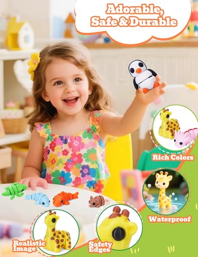 KittyCode 36PCS Mini 3D Printed Animal Figurines – Articulated Fidget Toys, Desk Pets for Stress Relief & Classroom Rewards