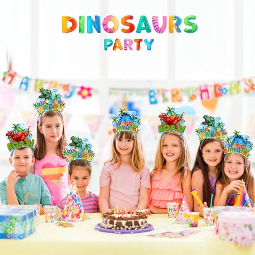 KKBES Happy Birthday Headbands for Kids and Adults – 12 Pack, 3 Patterns, Stretchable Paper Party Headwear