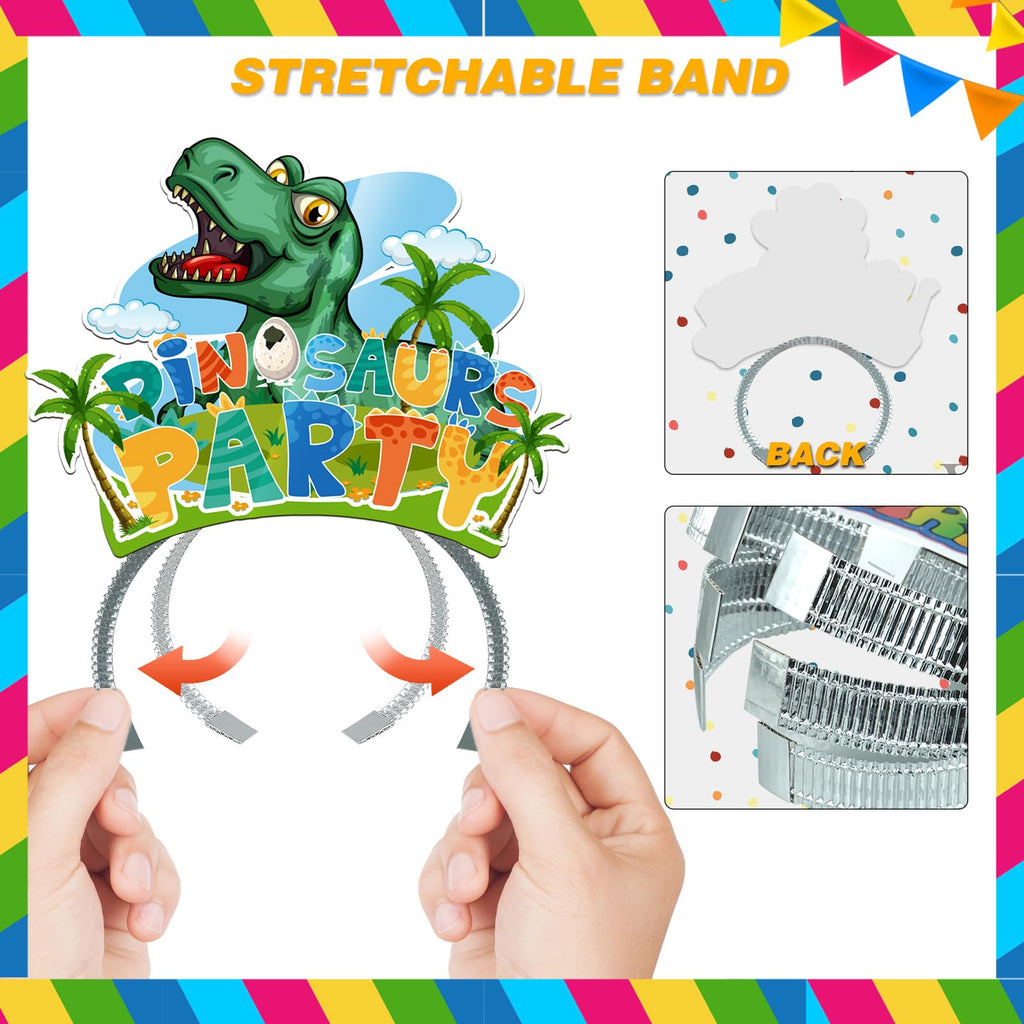 KKBES Happy Birthday Headbands for Kids and Adults – 12 Pack, 3 Patterns, Stretchable Paper Party Headwear