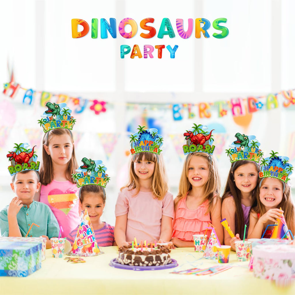 KKBES Happy Birthday Headbands for Kids and Adults – 12 Pack, 3 Patterns, Stretchable Paper Party Headwear