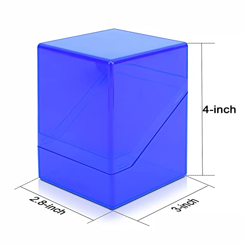 KKU 4-Pack Acrylic Trading Card Deck Cases – Holds 400+ Sleeved Cards (Black, White, Blue, Red)