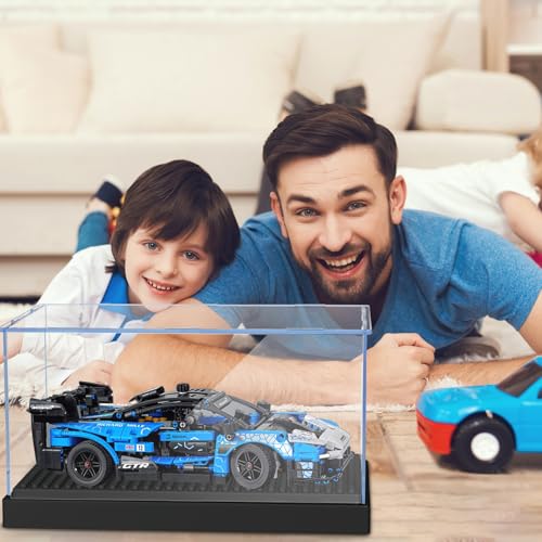 KKU Acrylic Minifigure Display Case with 3 Movable Steps – Holds Up to 35 Figures, Clear Storage Box for Action Figures and Building Blocks