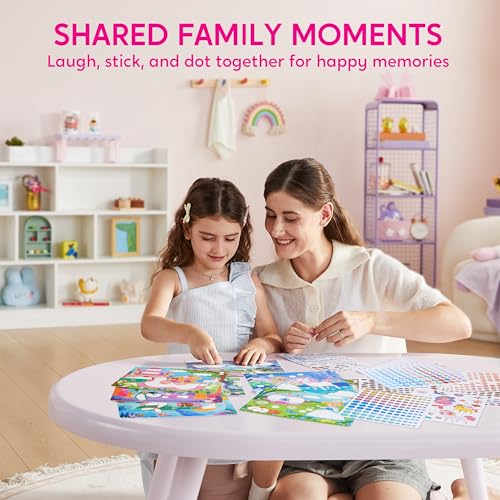 Klever Kits Princess Dot Art Kit – 12 Scenes, Over 1,180 Stickers, Mess-Free Craft for Toddlers 3-7