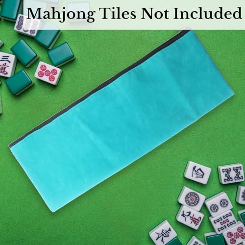 Klmnop Blue Velvet American Mahjong Tiles Bag with 3 Dice – Storage & Travel Case (Mahjong Not Included)