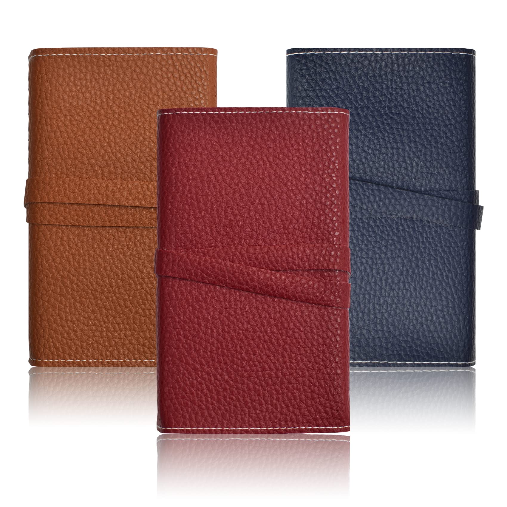 Knana 3-Piece Leather Tarot Card Storage Bags - Blue, Red, Brown - Protective Pouches for Tarot and Oracle Decks