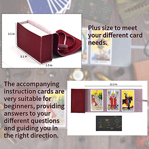 Knana 3-Piece Leather Tarot Card Storage Bags - Blue, Red, Brown - Protective Pouches for Tarot and Oracle Decks