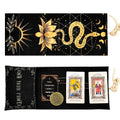 Knana Linen Tarot Card Bag with Coin – 2-Piece Storage Set for Tarot Decks, Oracle Cards, and Witch Tools (Snake Design)