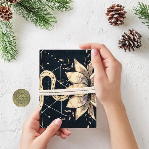 Knana Linen Tarot Card Bag with Coin – 2-Piece Storage Set for Tarot Decks, Oracle Cards, and Witch Tools (Snake Design)