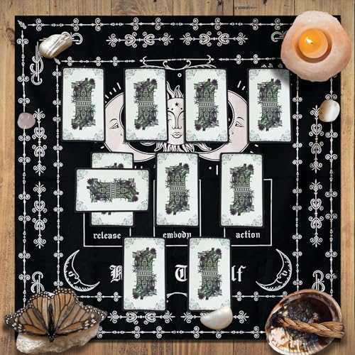 Knana Tarot Altar Cloth Set with Velvet Bag - 29.5 Inch Square Polyester Mat