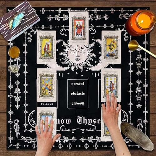 Knana Tarot Altar Cloth Set with Velvet Bag - 29.5 Inch Square Polyester Mat