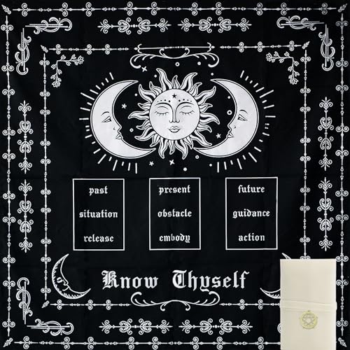 Knana Tarot Altar Cloth Set with Velvet Bag - 29.5 Inch Square Polyester Mat
