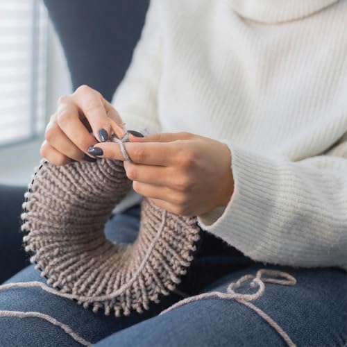 KnitPro Basix Beech Fixed Circular Needles 16" (40 cm) – US Size 10.75 (7 mm) for Smooth, Comfortable Knitting