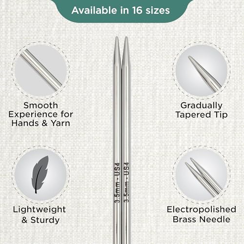 KnitPro Nova Interchangeable Circular Needles 5" (13cm) US Size 4 (3.5mm) – Brass, Silver