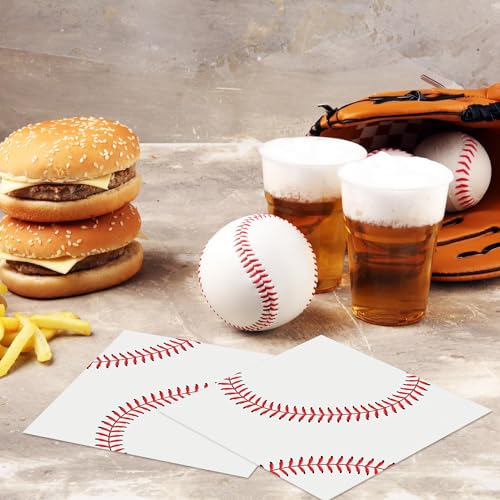 Kochorie 96-Pack Baseball Paper Napkins – 2-Ply Cocktail Napkins for Themed Parties