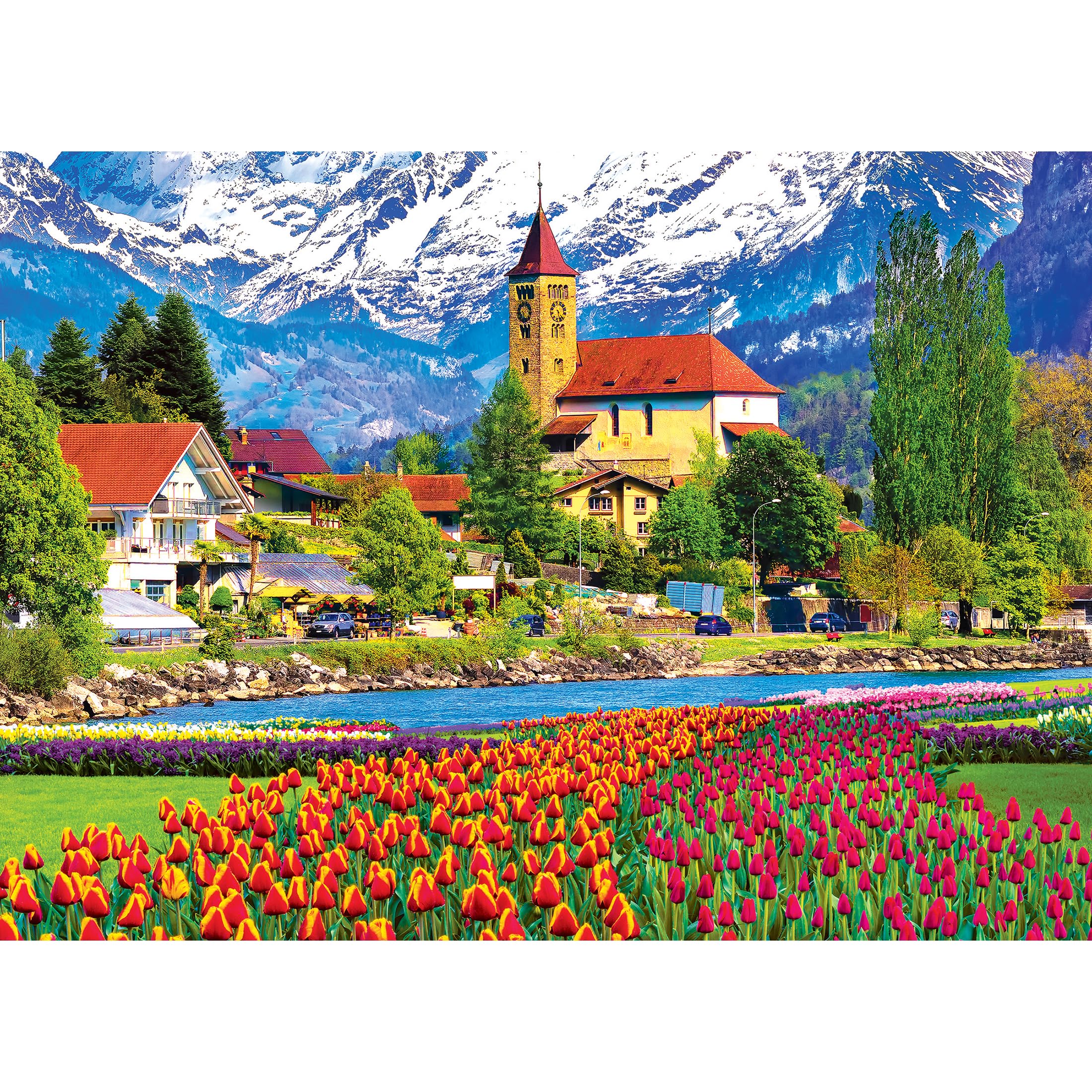 Kodak Premium 1000-Piece Jigsaw Puzzle – Brienz Town and Flowers, Switzerland