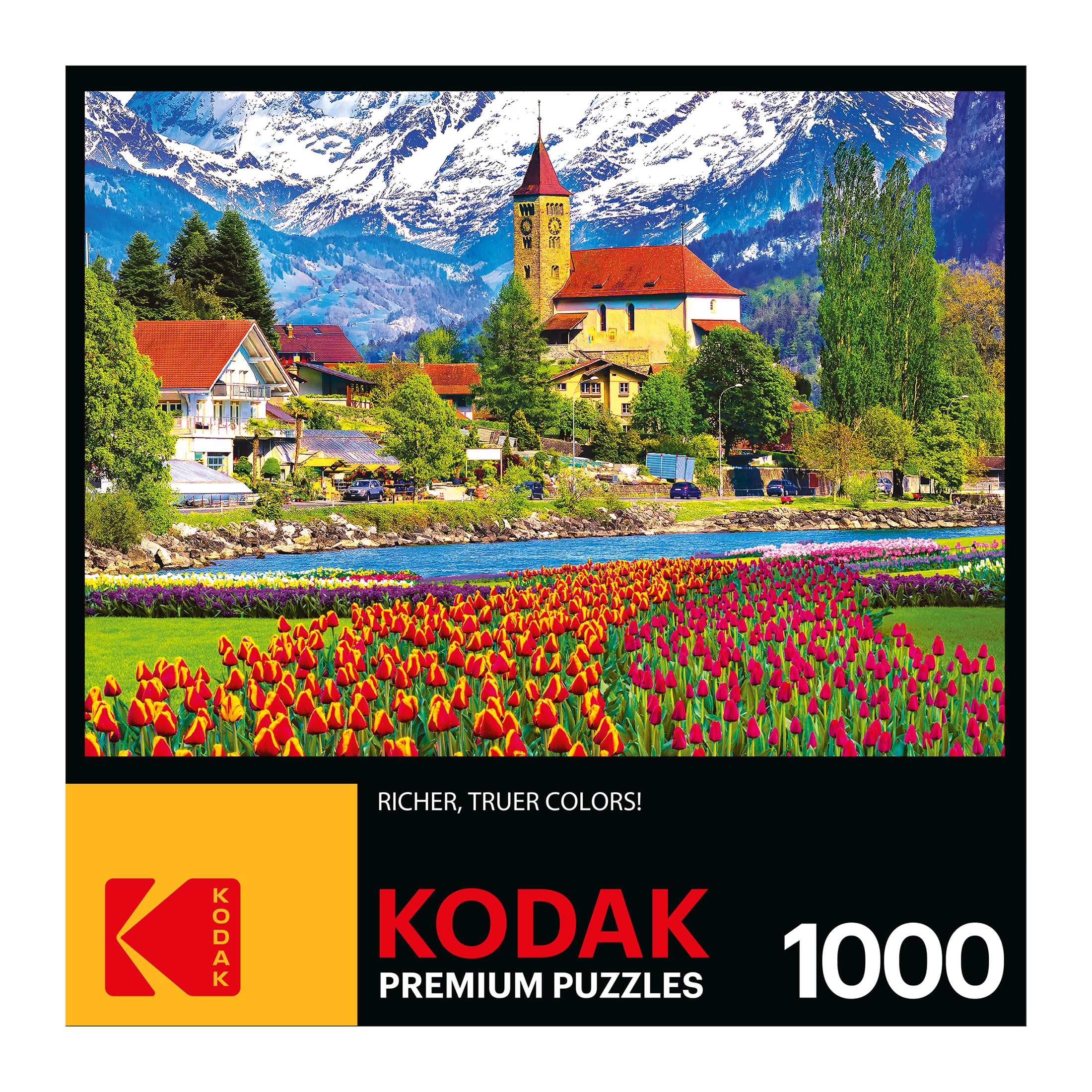 Kodak Premium 1000-Piece Jigsaw Puzzle – Brienz Town and Flowers, Switzerland