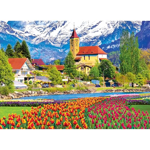 Kodak Premium 1000-Piece Jigsaw Puzzle – Brienz Town and Flowers, Switzerland