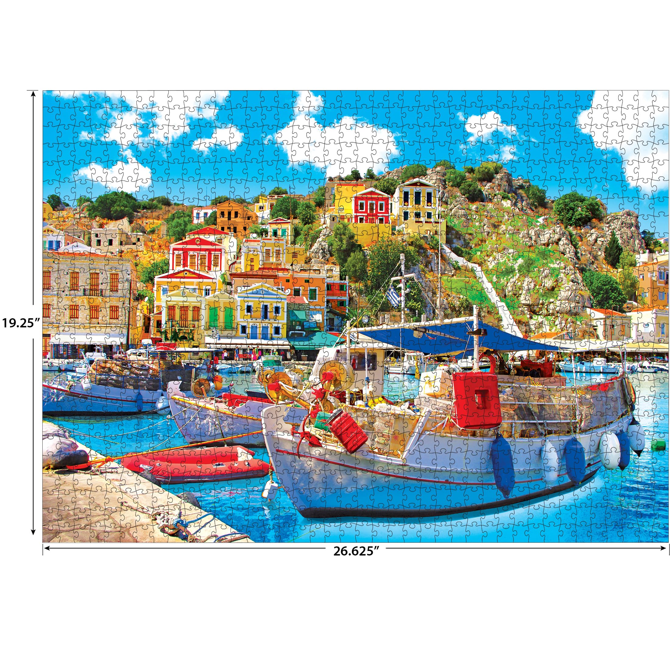 Kodak Premium 1000-Piece Jigsaw Puzzle: Symi Harbor, Greece by RoseArt