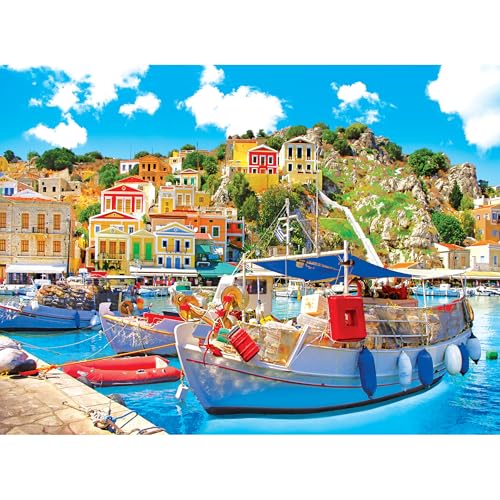 Kodak Premium 1000-Piece Jigsaw Puzzle: Symi Harbor, Greece by RoseArt