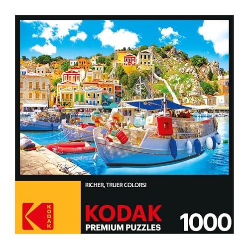 Kodak Premium 1000-Piece Jigsaw Puzzle: Symi Harbor, Greece by RoseArt