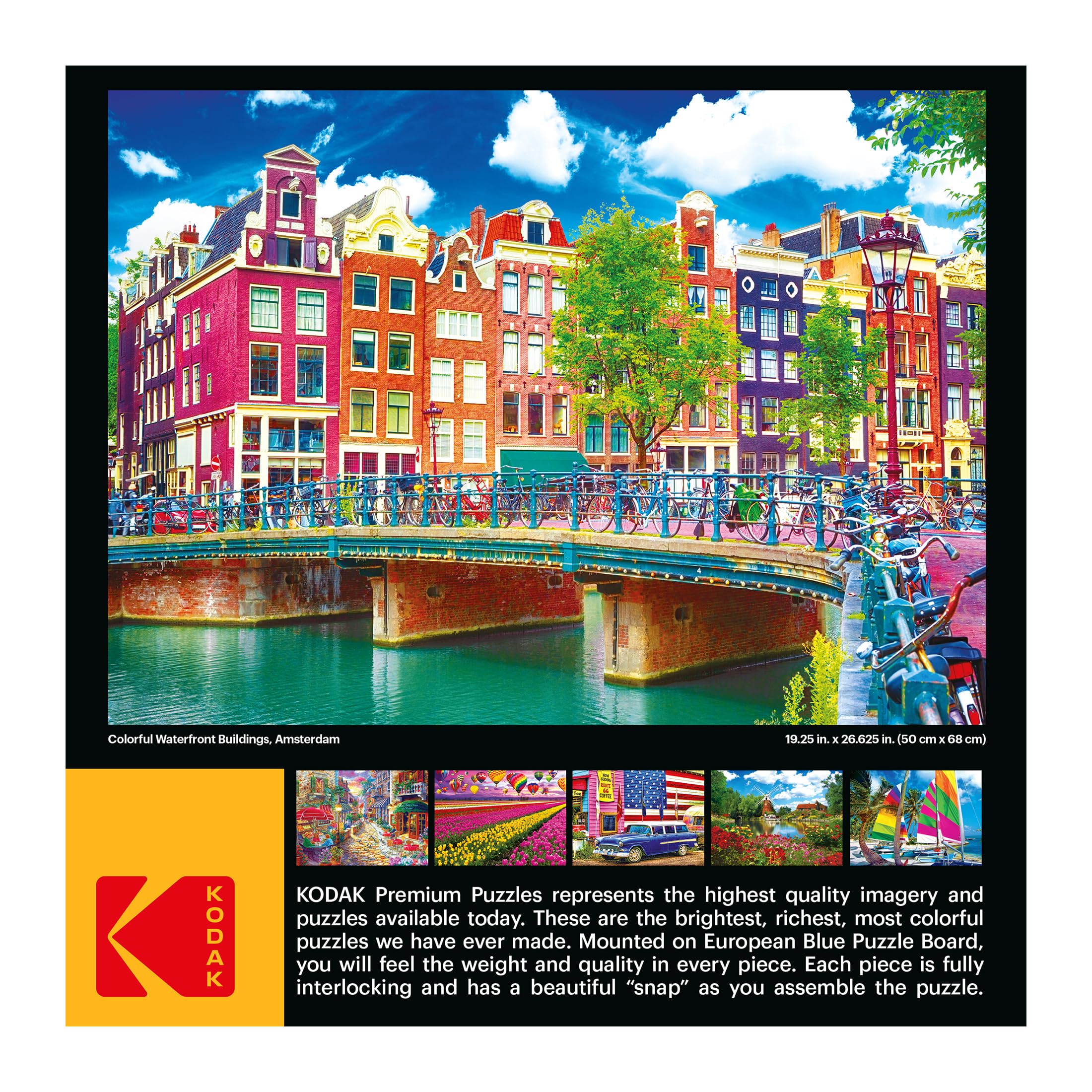 Kodak Premium Amsterdam Canal Waterfront 1000-Piece Jigsaw Puzzle by RoseArt