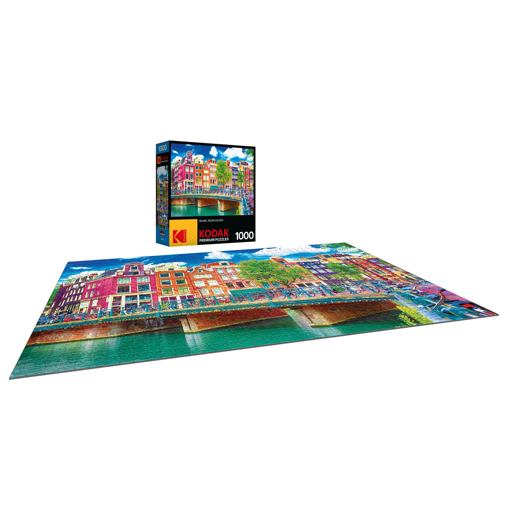 Kodak Premium Amsterdam Canal Waterfront 1000-Piece Jigsaw Puzzle by RoseArt