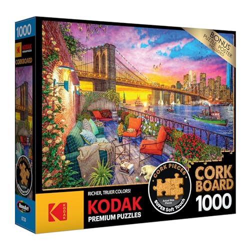 Kodak Premium Cork 1000-Piece Jigsaw Puzzle: Manhattan Balcony Sunset by RoseArt