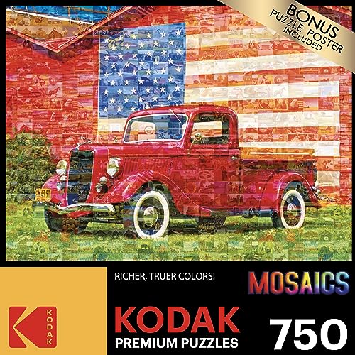 Kodak Premium Mosaics 750-Piece Jigsaw Puzzle – American Pickup Truck by RoseArt