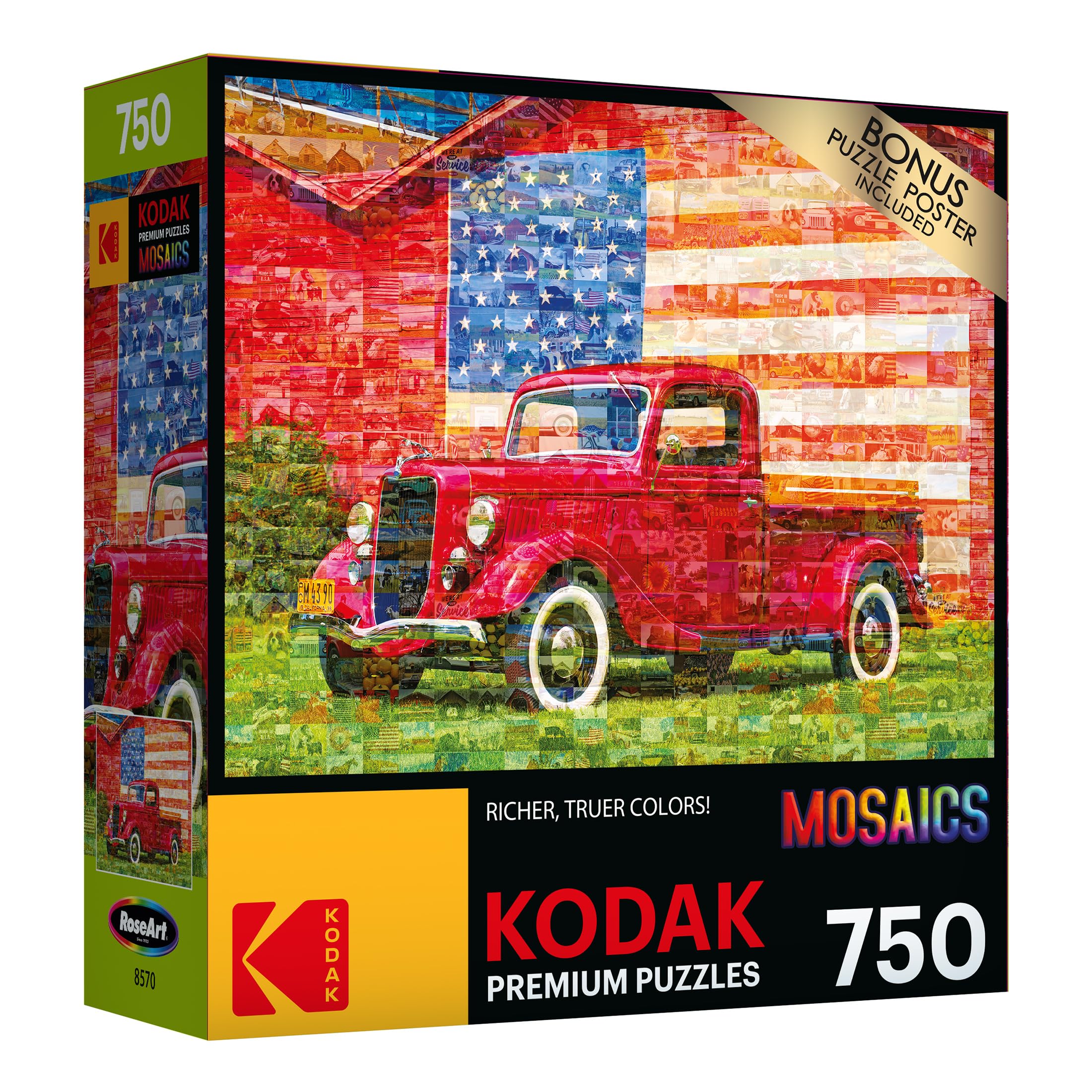 Kodak Premium Mosaics 750-Piece Jigsaw Puzzle – American Pickup Truck by RoseArt