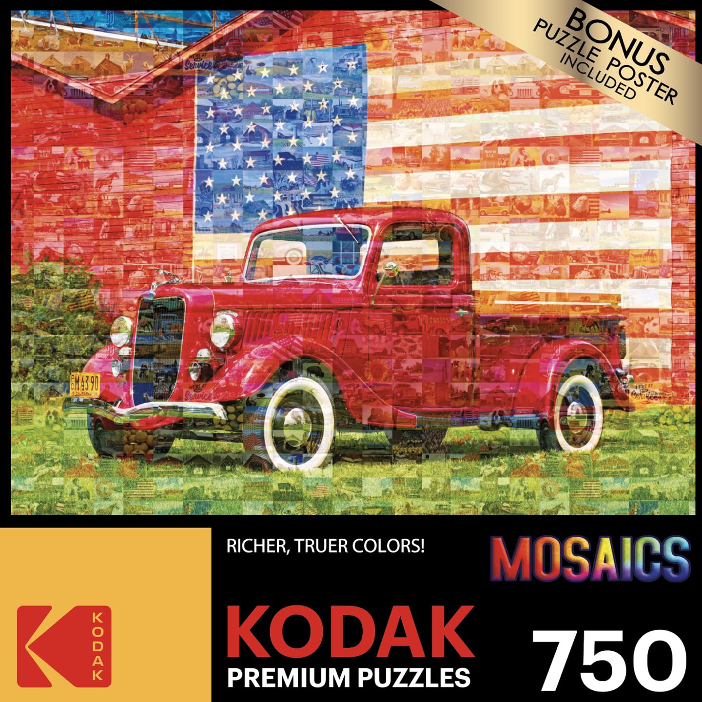 Kodak Premium Mosaics 750-Piece Jigsaw Puzzle – American Pickup Truck by RoseArt