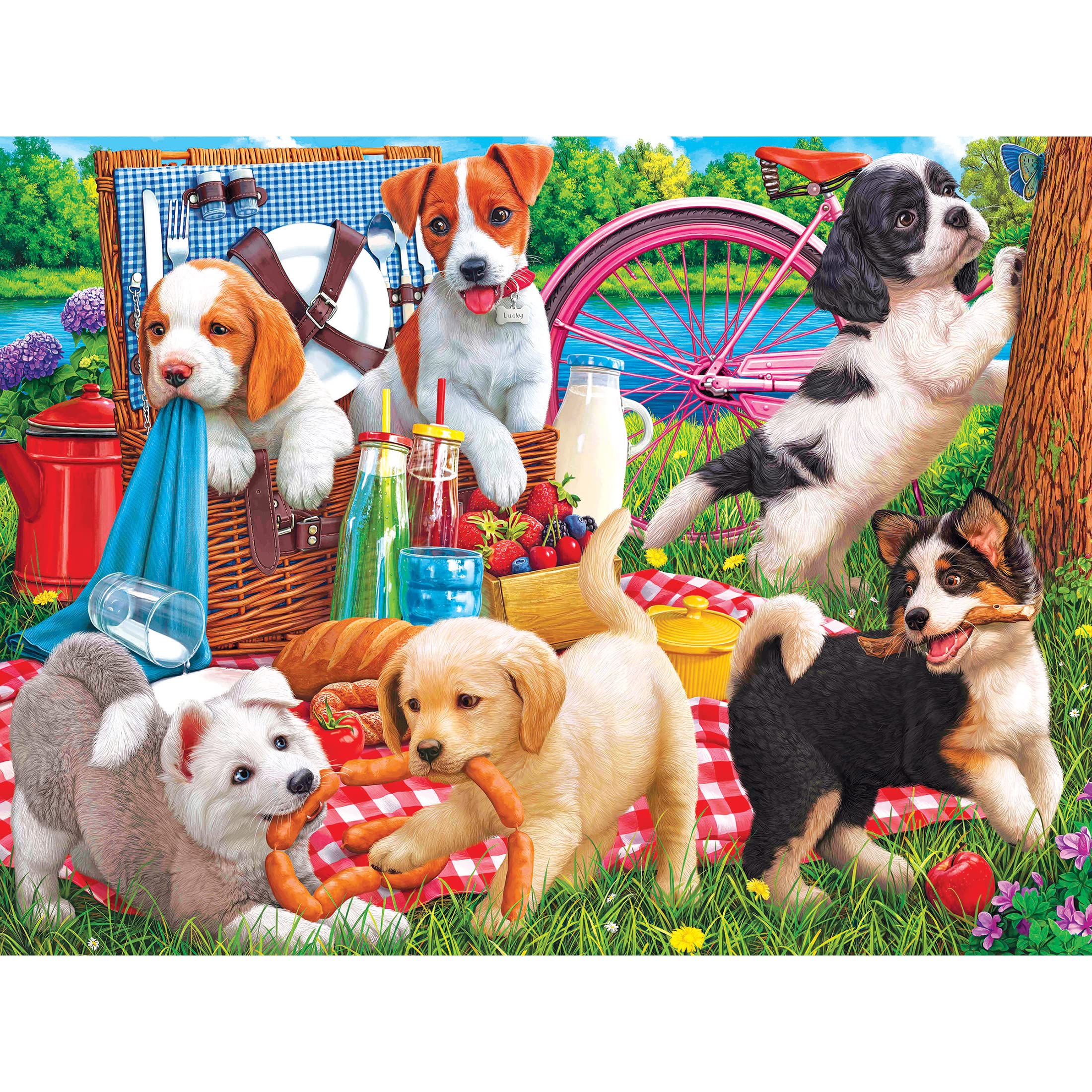 Kodak Premium Puppies on a Picnic Jigsaw Puzzle – 350 Pieces by RoseArt