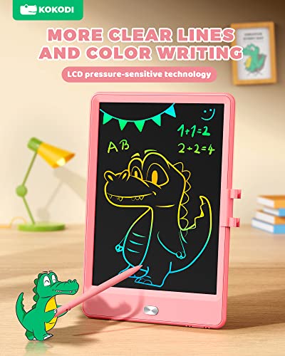 KOKODI 8.5 Inch LCD Writing Tablet for Toddlers - Pink Doodle Board, Erasable Drawing Pad, Educational Toy for Ages 3-8