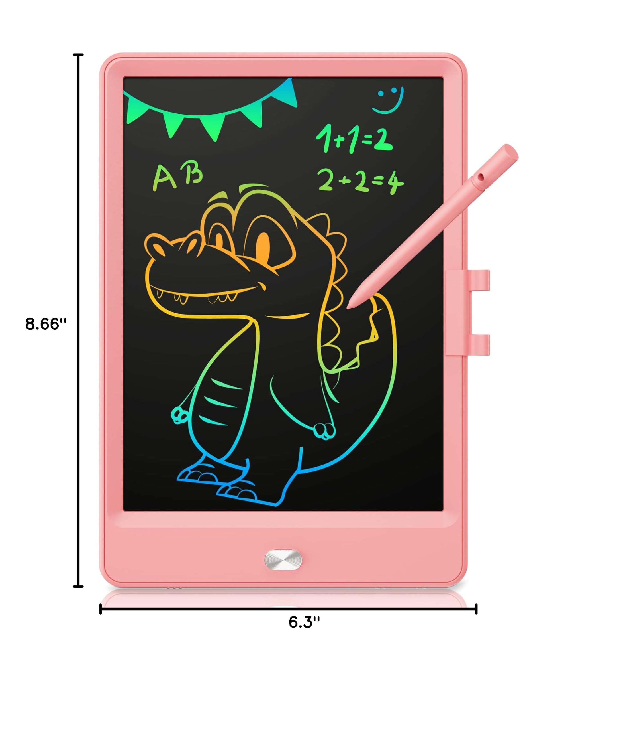 KOKODI 8.5 Inch LCD Writing Tablet for Toddlers - Pink Doodle Board, Erasable Drawing Pad, Educational Toy for Ages 3-8