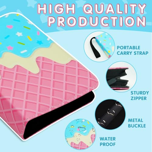 KOLIN Blue Ice Cream Cake Card Binder – 400-Pocket Album for Standard Cards