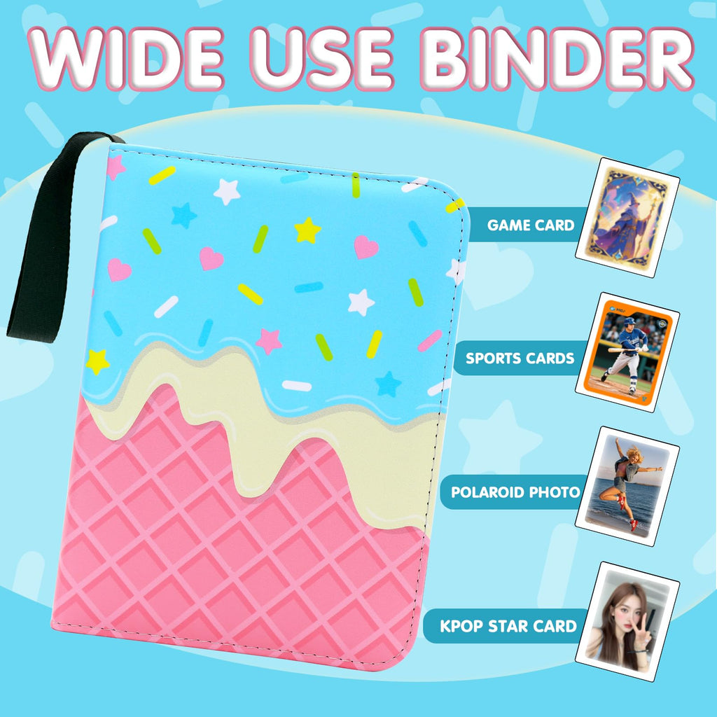 KOLIN Blue Ice Cream Cake Card Binder – 400-Pocket Album for Standard Cards