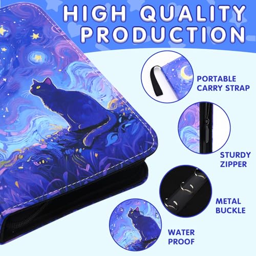 KOLIN Starry Cat Card Binder – 400-Pocket PU Leather Album for Standard Size Cards, Gift for Collectors