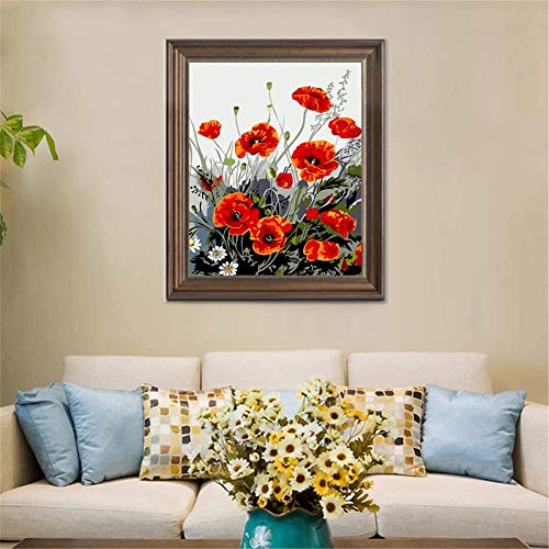 KOMI Dancing Flower Paint by Numbers Kit for Adults – 16x20 Inch Frameless Canvas