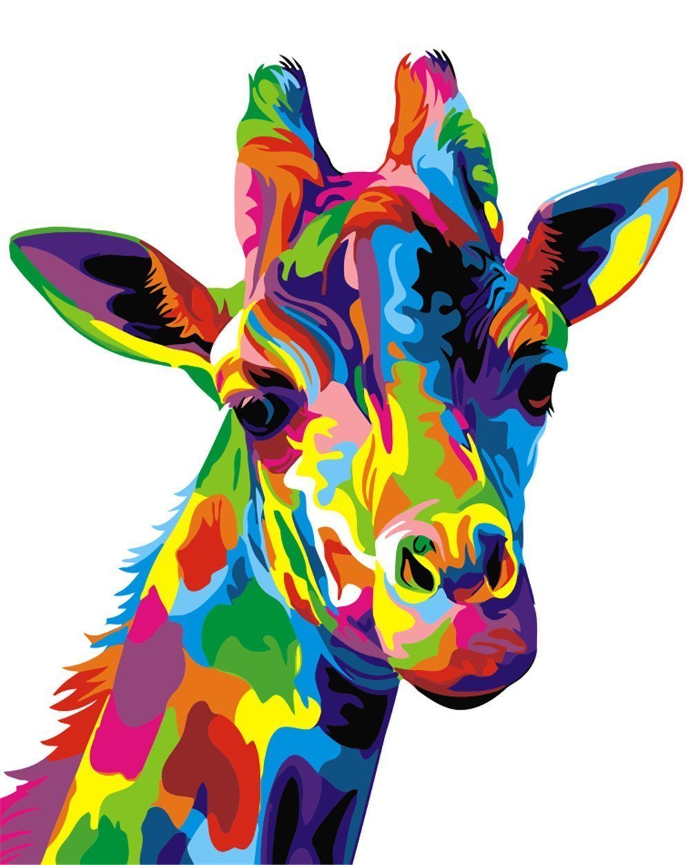 Komking Giraffe Paint by Numbers Kit - 16x20 inch Canvas for Kids and Adults, DIY Colorful Art Craft without Frame
