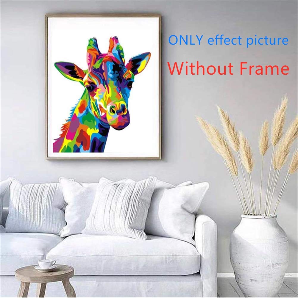Komking Giraffe Paint by Numbers Kit - 16x20 inch Canvas for Kids and Adults, DIY Colorful Art Craft without Frame
