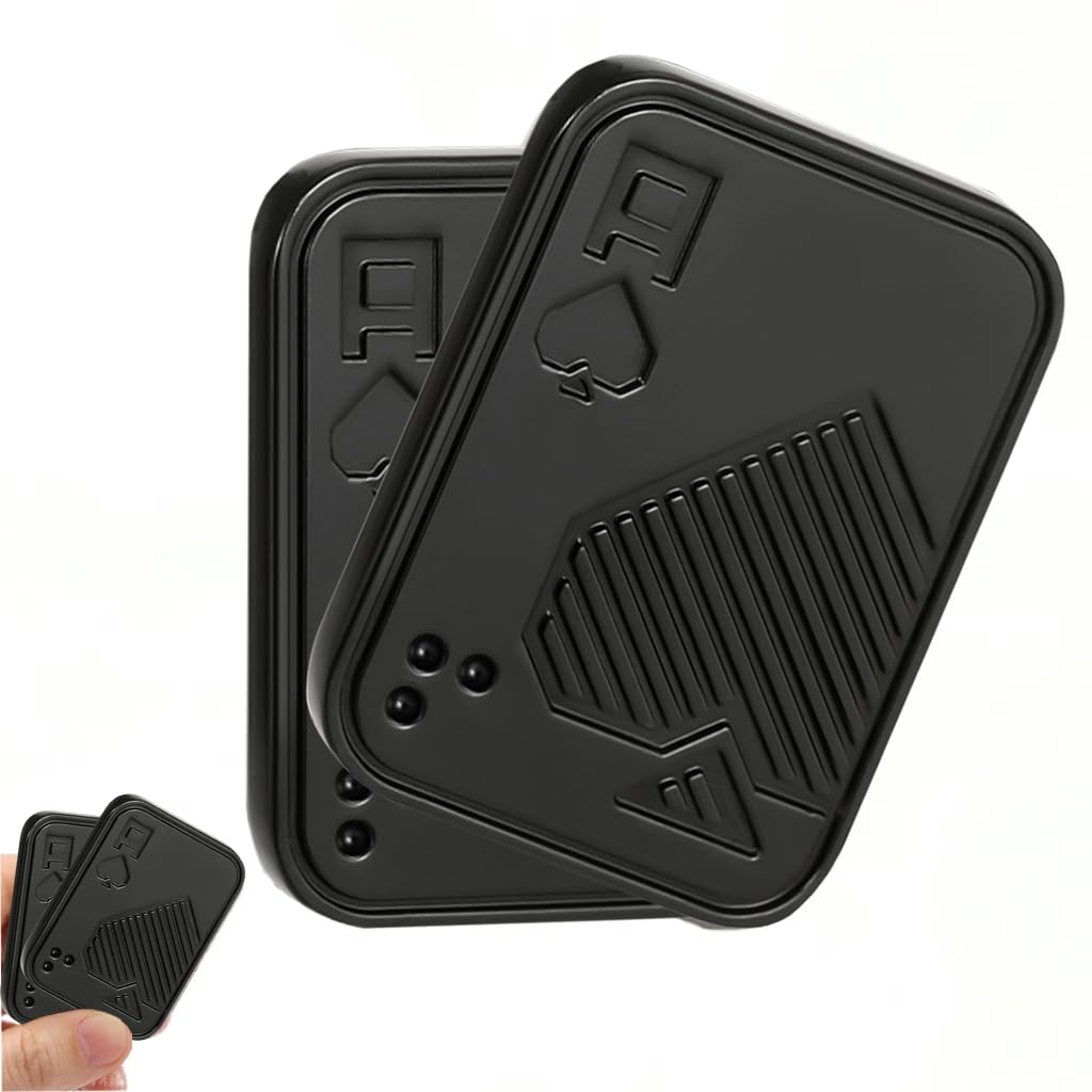 KOMO EDC Magnetic Fidget Slider – Stainless Steel Poker Card Toy for Stress Relief and Focus (Black A)