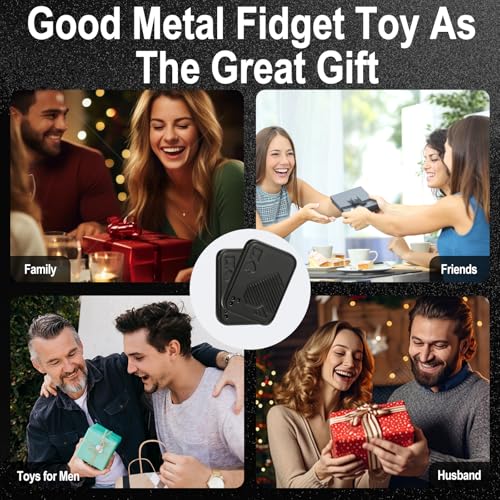 KOMO EDC Magnetic Fidget Slider – Stainless Steel Poker Card Toy for Stress Relief and Focus (Black A)