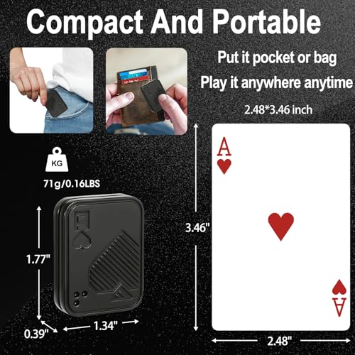 KOMO EDC Magnetic Fidget Slider – Stainless Steel Poker Card Toy for Stress Relief and Focus (Black A)