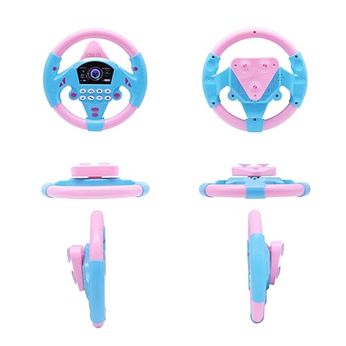 KONALITY Kids Steering Wheel Toy - Musical Driving Simulator with Suction Cup for Car Seat or Stroller