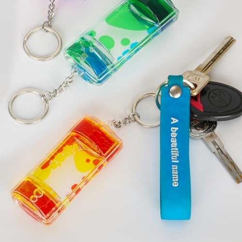 KongLam Liquid Motion Bubbler Keychains (4-Pack) - Colorful Hourglass Timers for Stress Relief